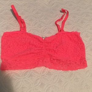 Neon pink bandeau bralette